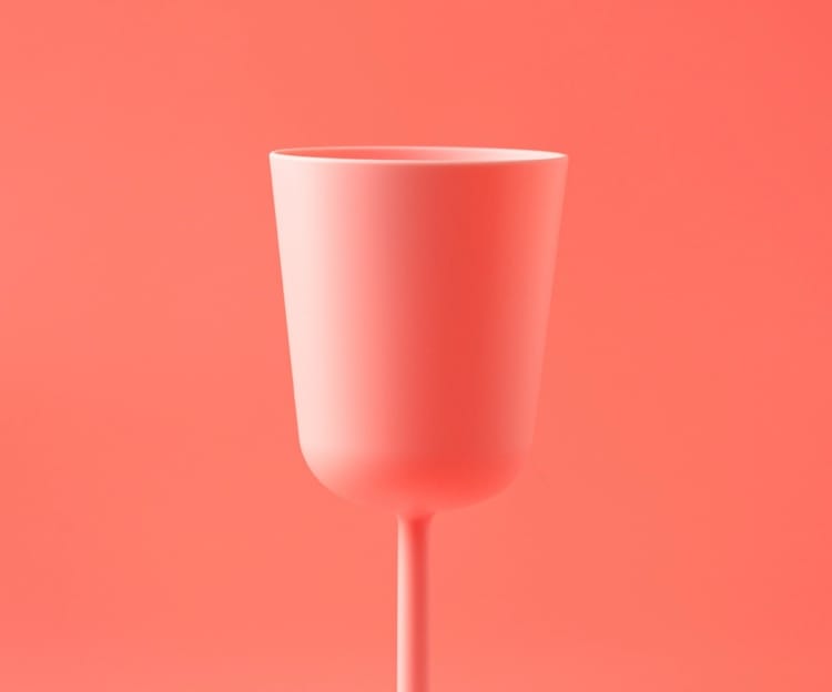 pink glass on pink background